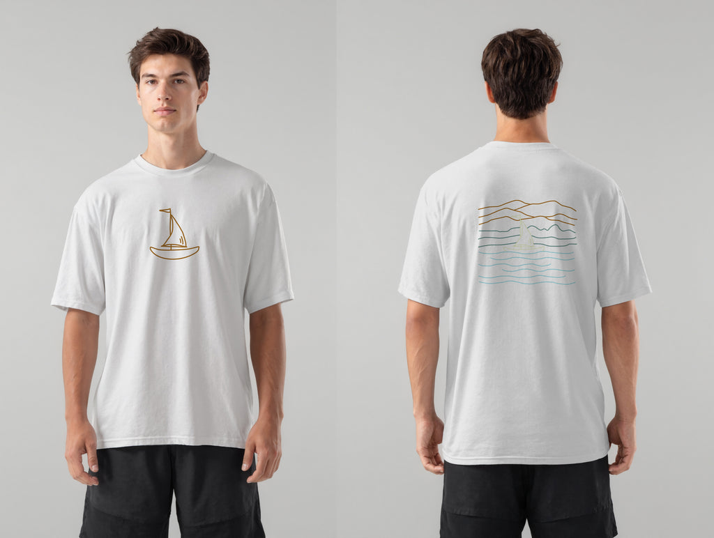 Little Boat. Drawing T-shirt