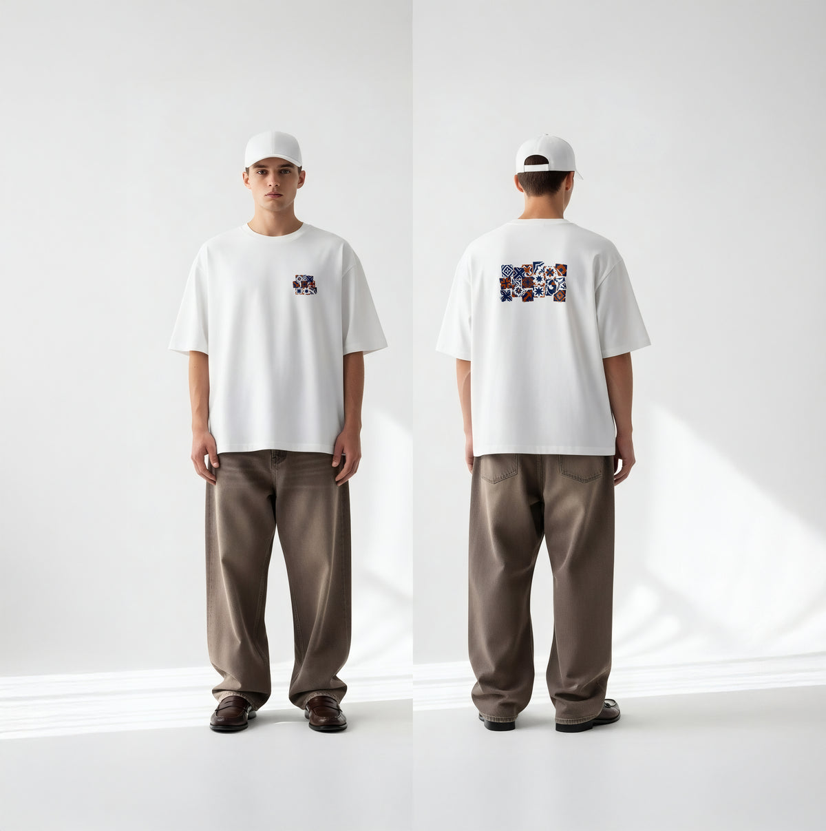 Azulejo Patchwork. Drawing oversized t-shirt
