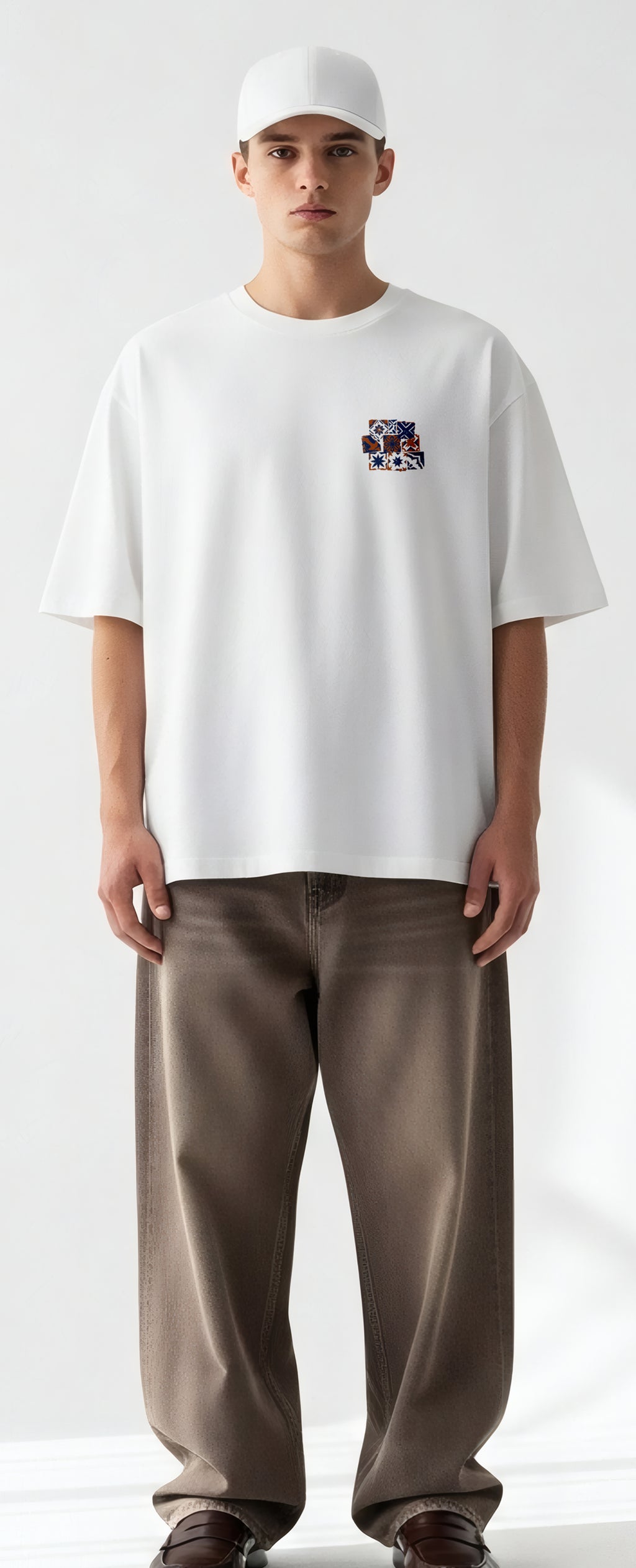 Azulejo Patchwork. Drawing oversized t-shirt