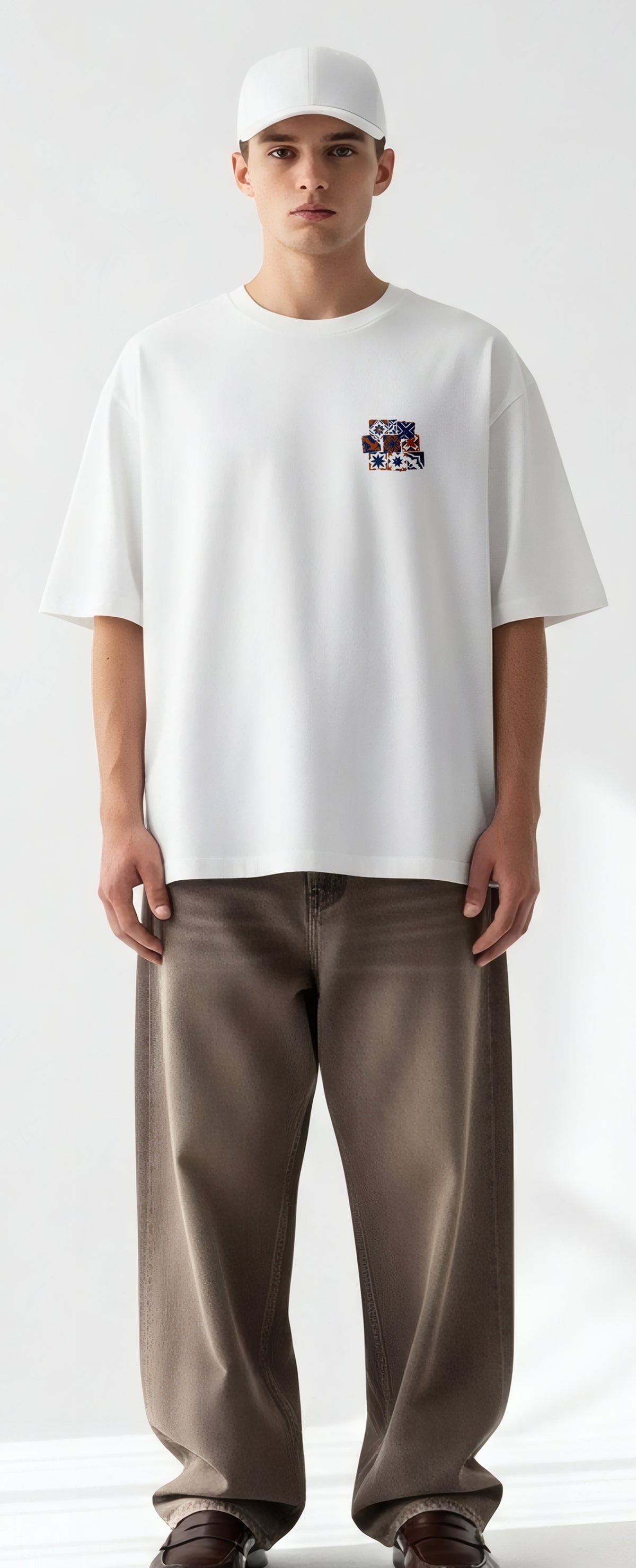 Azulejo Patchwork. Drawing oversized t-shirt